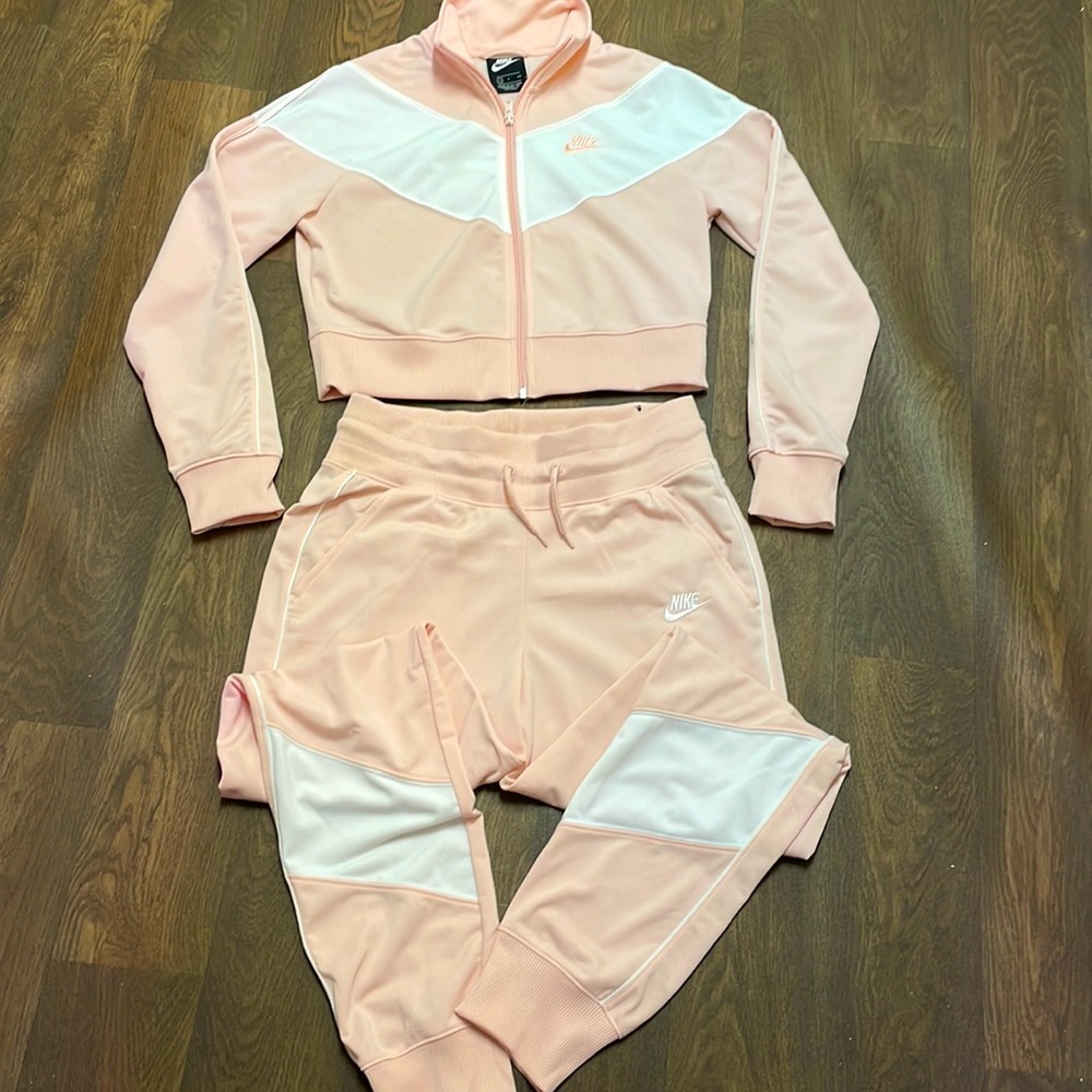 Pink and White Nike Tracksuit